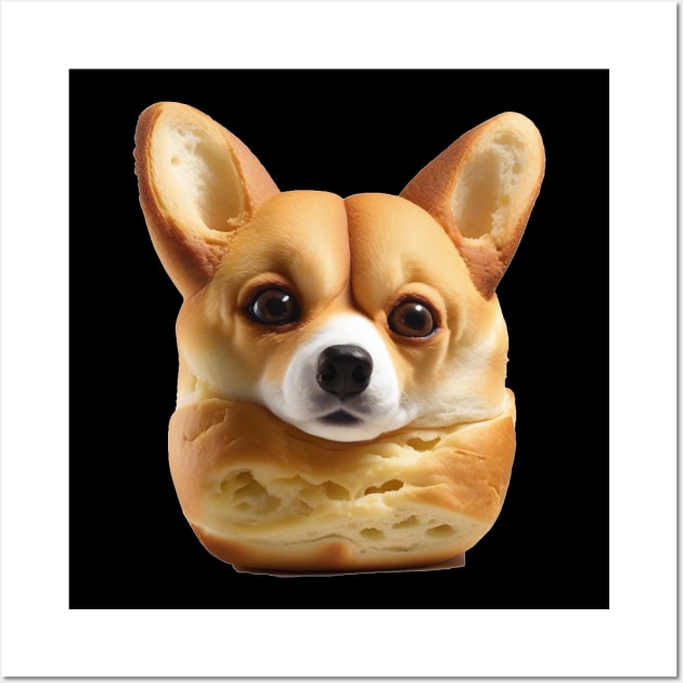 Bread Doggo Corgi Funny Wall Art by JonHale